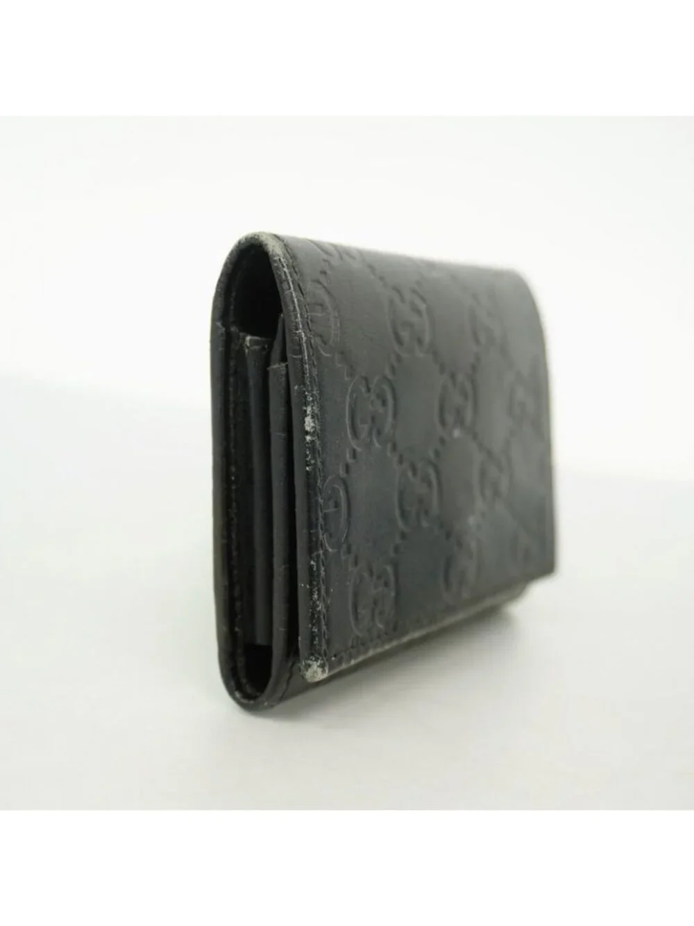 ★SOLD★ Gucci Business Card Holder Guccissima Leather Black Silver - Picture 2 of 9